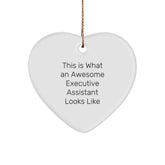 Executive Assistant Gifts from Friends, This Is What Awesome Looks Like, Christmas Heart Ornament - Image 1