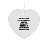 Funny Crime Scene Technician Gifts for Men, Heart Ornament for Christmas Unique Presents from Men to Friends Family - Image 1