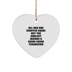 Funny Crime Scene Technician Gifts for Men, Heart Ornament for Christmas Unique Presents from Men to Friends Family - Image 1