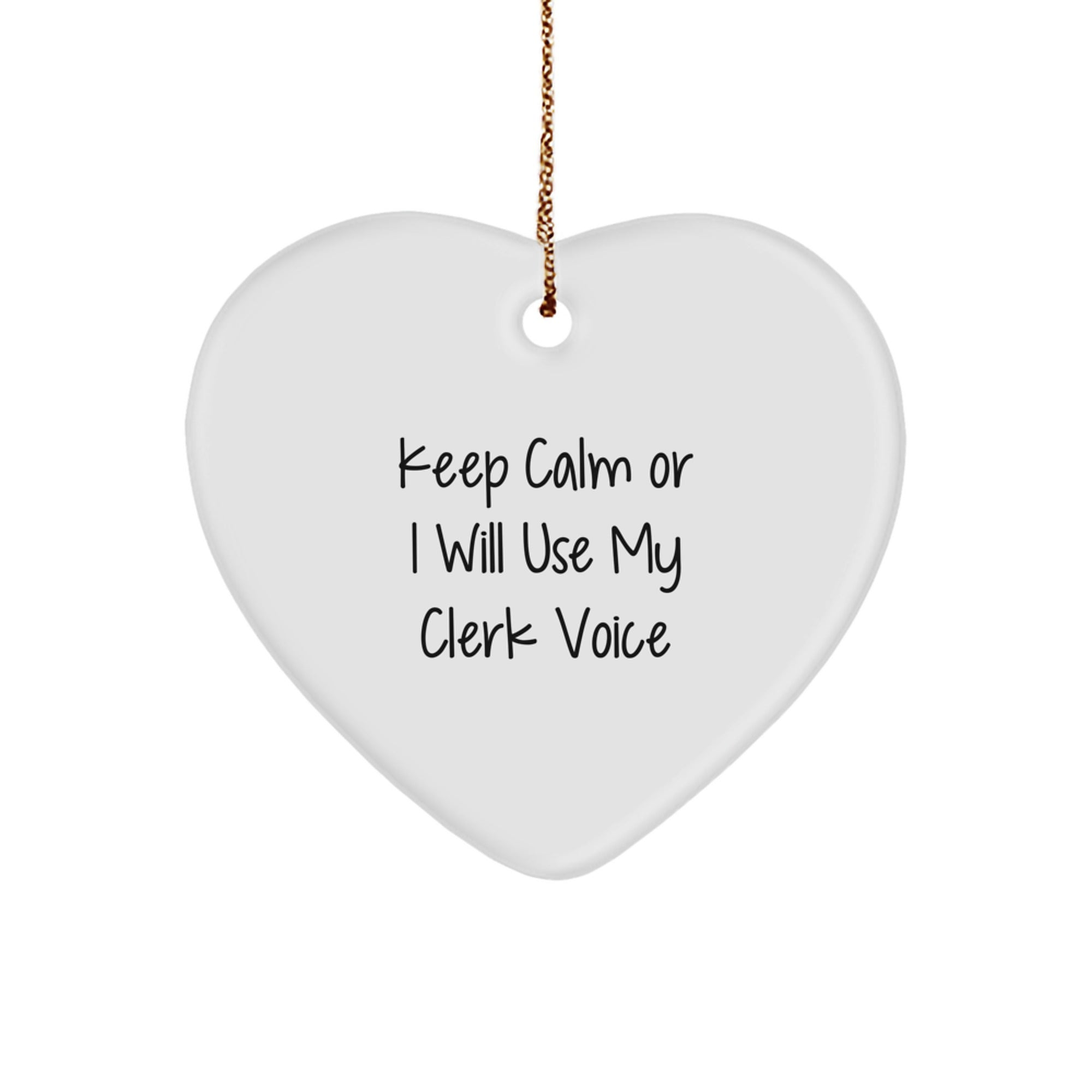 Funny Clerk Heart Ornament Gifts from Men for Christmas Unique Gifts - Image 1