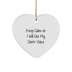 Funny Clerk Heart Ornament Gifts from Men for Christmas Unique Gifts - Image 1