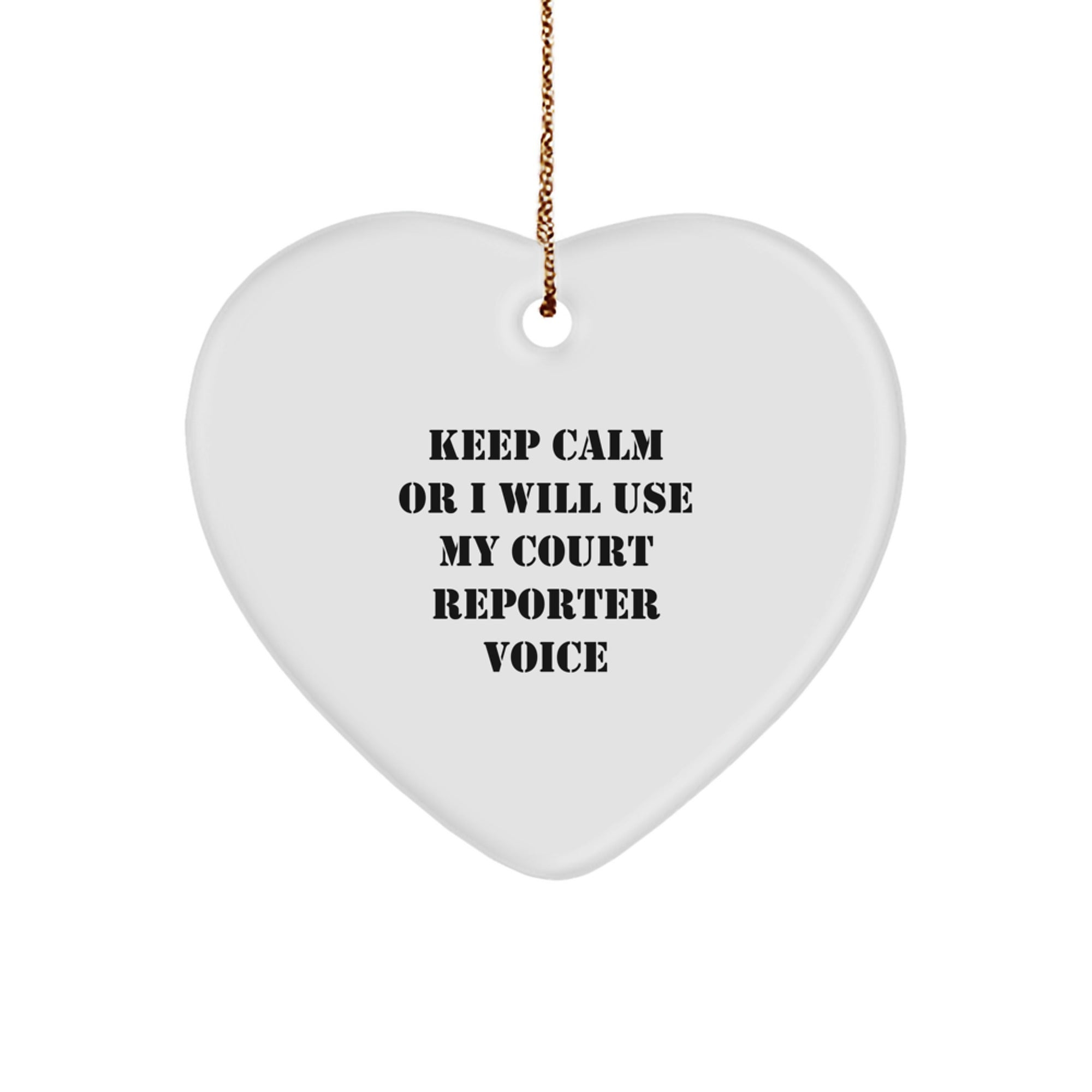 Funny Court Reporter Gifts from Friends and Family - Heart Ornament for Court Reporters - Christmas Unique Ornaments - Image 1