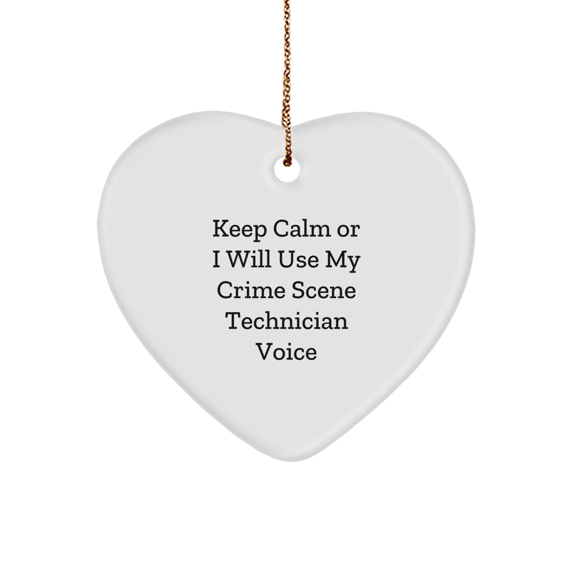 Funny Crime Scene Technician Heart Ornament for Christmas Unique Gifts from Friends or Family - Image 1