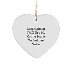 Funny Crime Scene Technician Heart Ornament for Christmas Unique Gifts from Friends or Family - Image 1