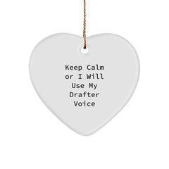 Funny Drafter Heart Ornament Gifts from Men to Friends for Christmas Unique - Image 1