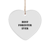 Funny Best Forester Ever Heart Ornament Gifts from Men to Forester Friends - Image 1