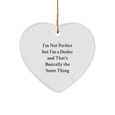 Funny Dealer Gifts from Friends and Family - I'm Not Perfect Heart Ornament for Christmas - Image 1