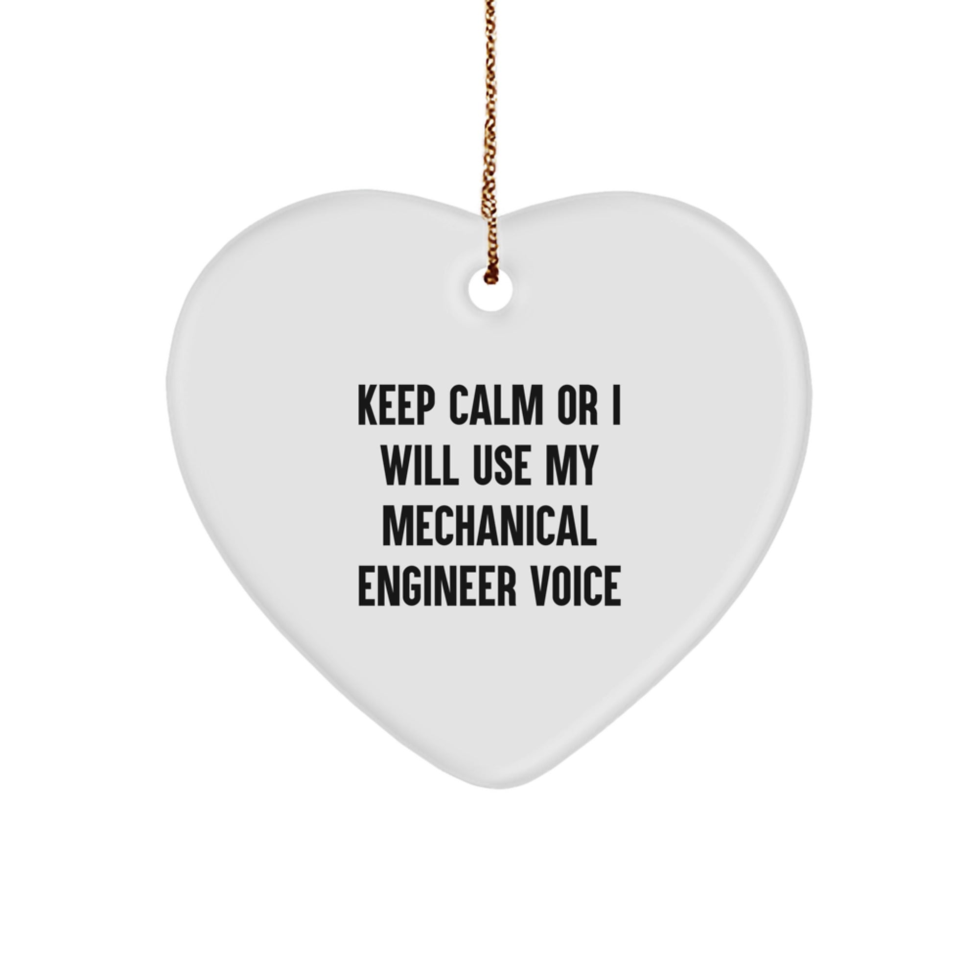 Funny Mechanical Engineer Heart Ornament Gifts from Friends, Christmas Unique Gifts for Men, Women, Coworkers, Family, Mechanical Engineer, Heart Shaped White Color - Image 1