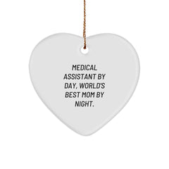 Medical Assistant Gifts by Day, Heart Ornament by Night, Funny Christmas Memorable Present for Medical Assistant Friends and Family - Image 1