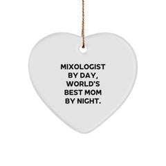 Mixologist Gifts from Men to World's Best Mom - Heart Ornament for Christmas - Image 1