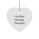 Massage Therapist Gifts from Friends - Funny Quote Heart Ornament, Perfect for Certified Massage Therapist on Christmas - Image 1