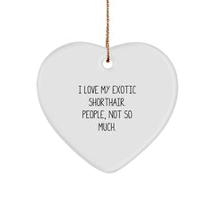 Funny Exotic Shorthair Cat Lovers Gifts from Family to Friends - I Love My Exotic Shorthair. People, Not So Much. - Heart Ornament for Christmas - Image 1