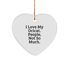 Ocicat Heart Ornament Gifts from Friends to Family, Funny Quote, White, 2.75" Tall, Perfect for Christmas - Image 1