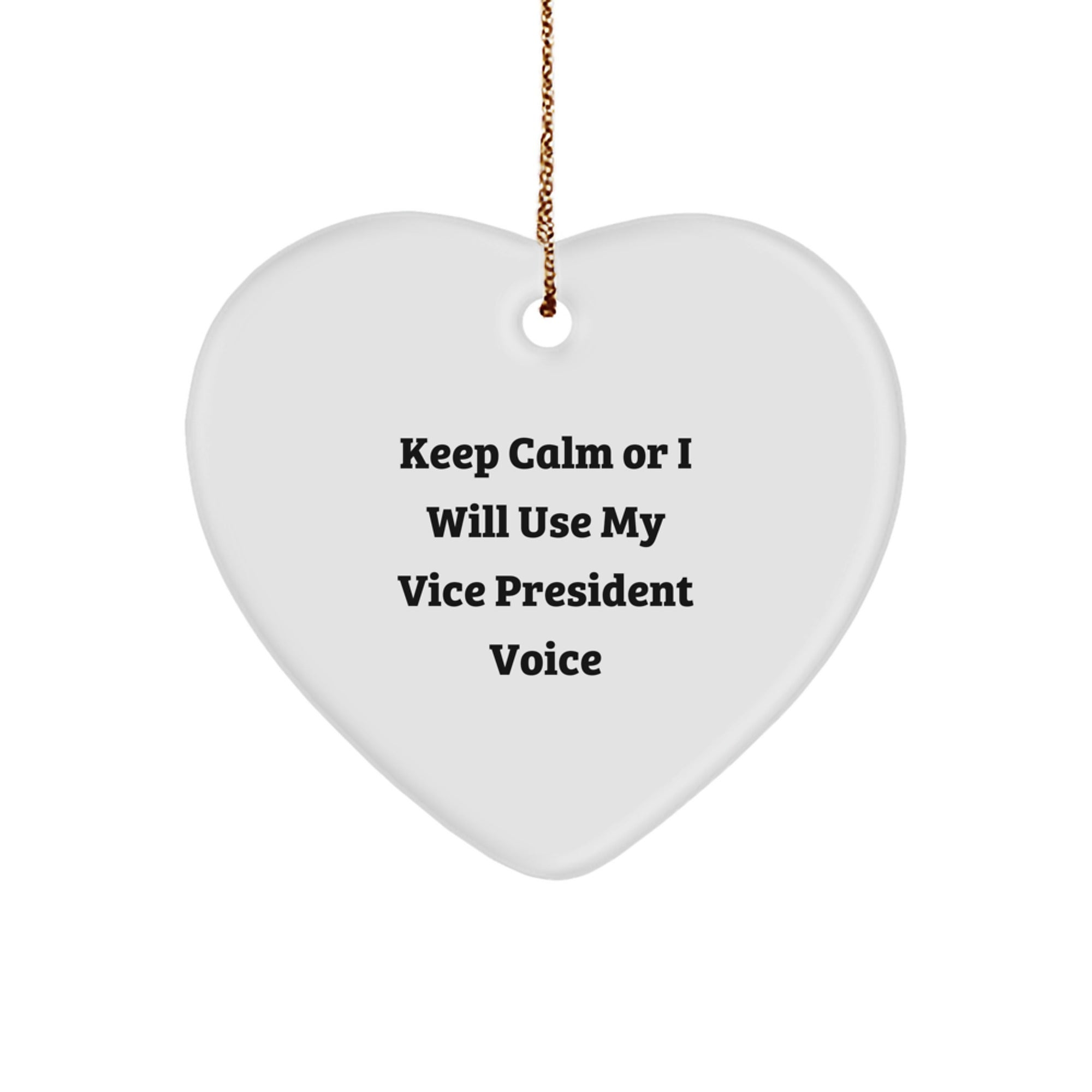 Funny Vice President Gifts for Men, Vice President Heart Ornament, Keep 'Calm' Gift for Husband, Friends, Coworkers, Family from Men, Women, Friends, Coworkers, Family - Image 1