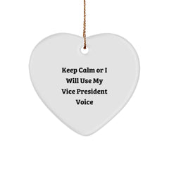 Funny Vice President Gifts for Men, Vice President Heart Ornament, Keep 'Calm' Gift for Husband, Friends, Coworkers, Family from Men, Women, Friends, Coworkers, Family - Image 1