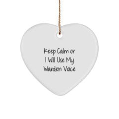 Funny Warden Heart Ornament Gifts from Friends for Warden's Christmas Unique Presents - Image 1