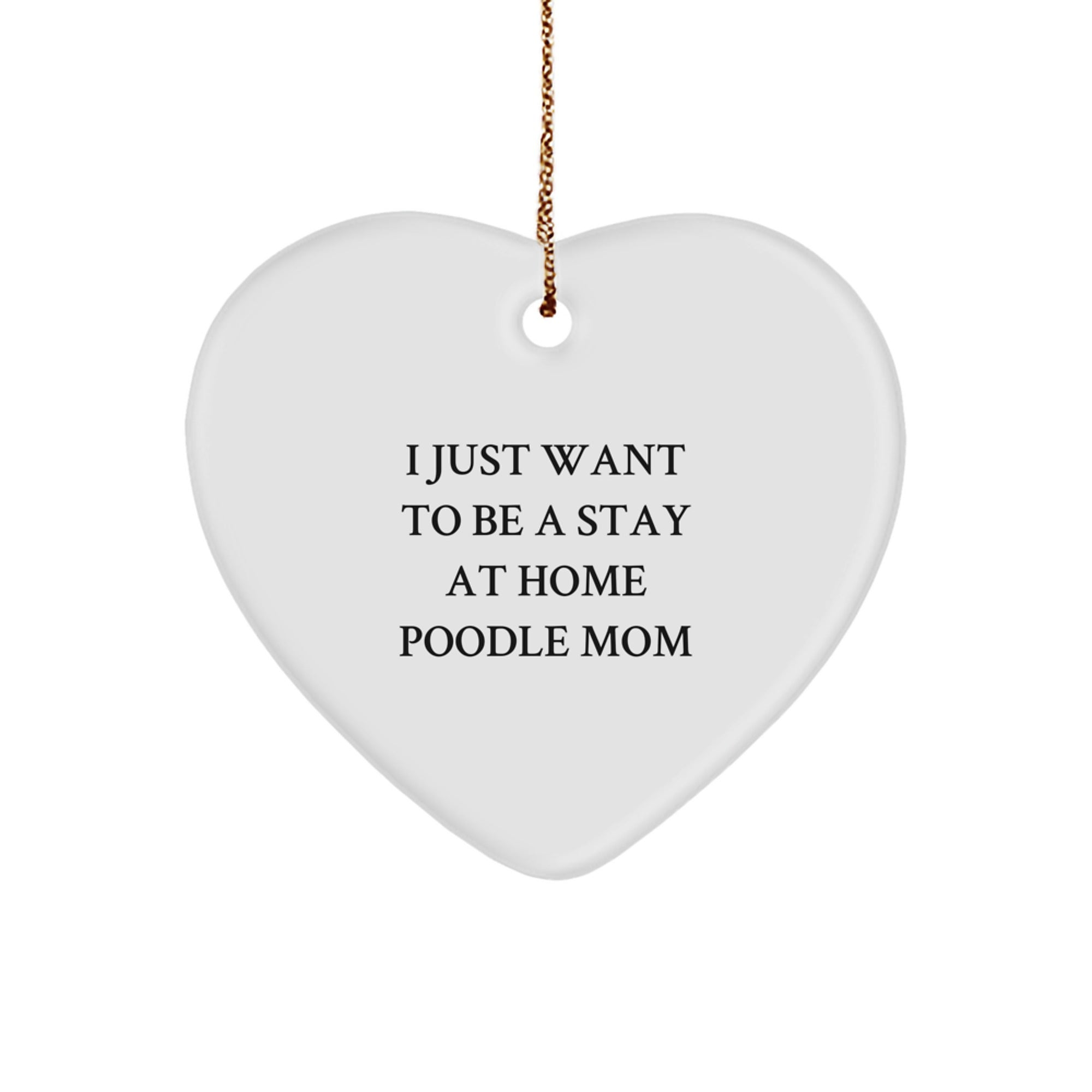 Funny Poodle Dog Mom Heart Ornament Gifts for Her from Family at Christmas Time - Image 1