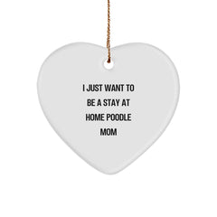 Funny Poodle Dog Mom Christmas Heart Ornament Gifts from Friends and Family for Poodle Dog Lovers - Image 1