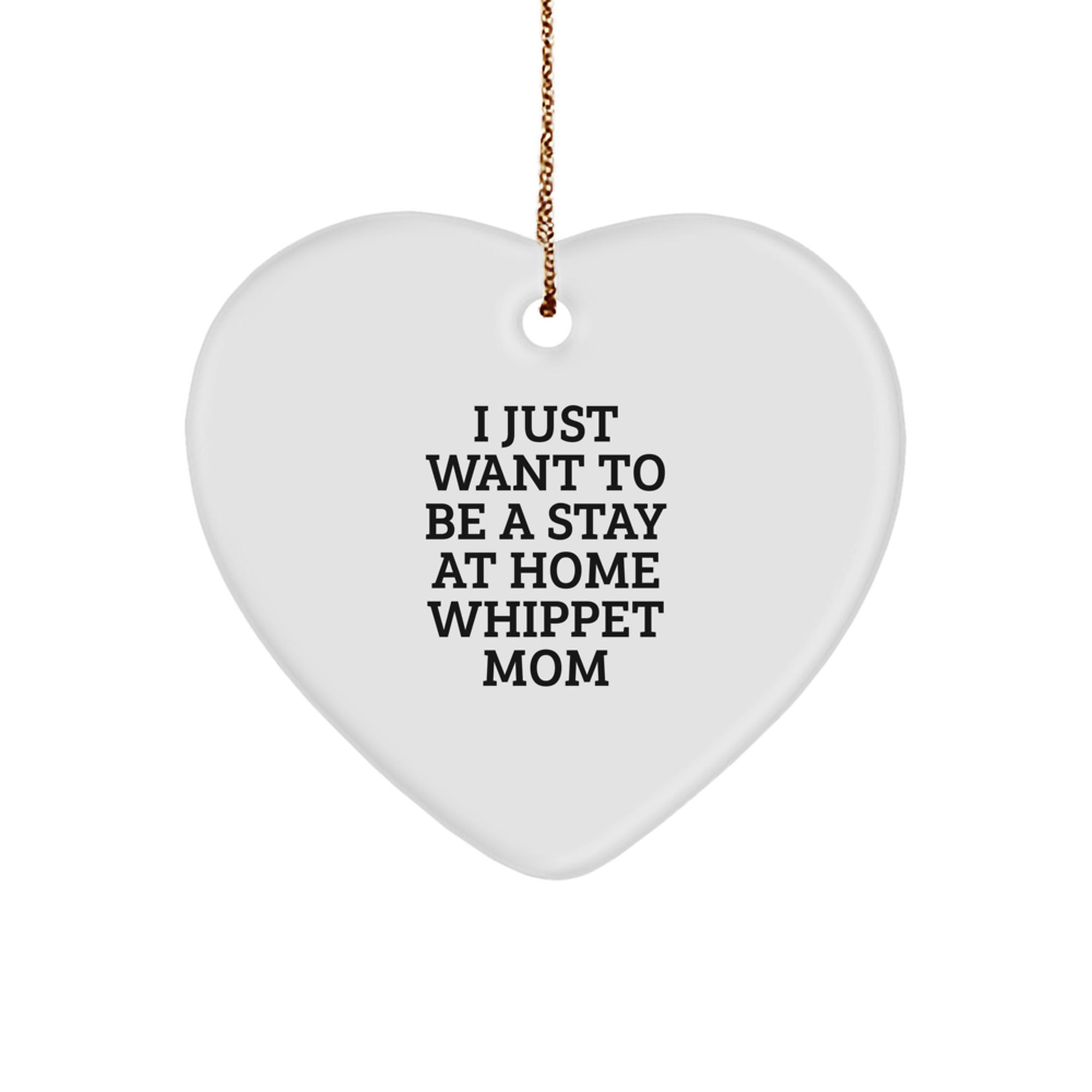 Whippet Dog Mom Heart Ornament for Christmas, Funny Gifts from Mom to Whippet Dog Lover - Image 1