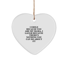 Funny Mama Heart Ornament, Beautiful Gift for Mama from Family, Mama Heart Shaped Decoration - Image 1