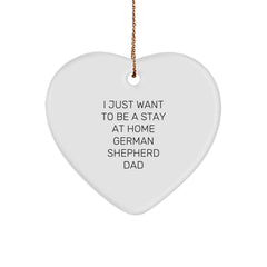 Funny German Shepherd Dad Gifts for Him - Heart Ornament for Christmas Unique for Men Dog Owners, Gifts from Men to Men Friends Family - Image 1