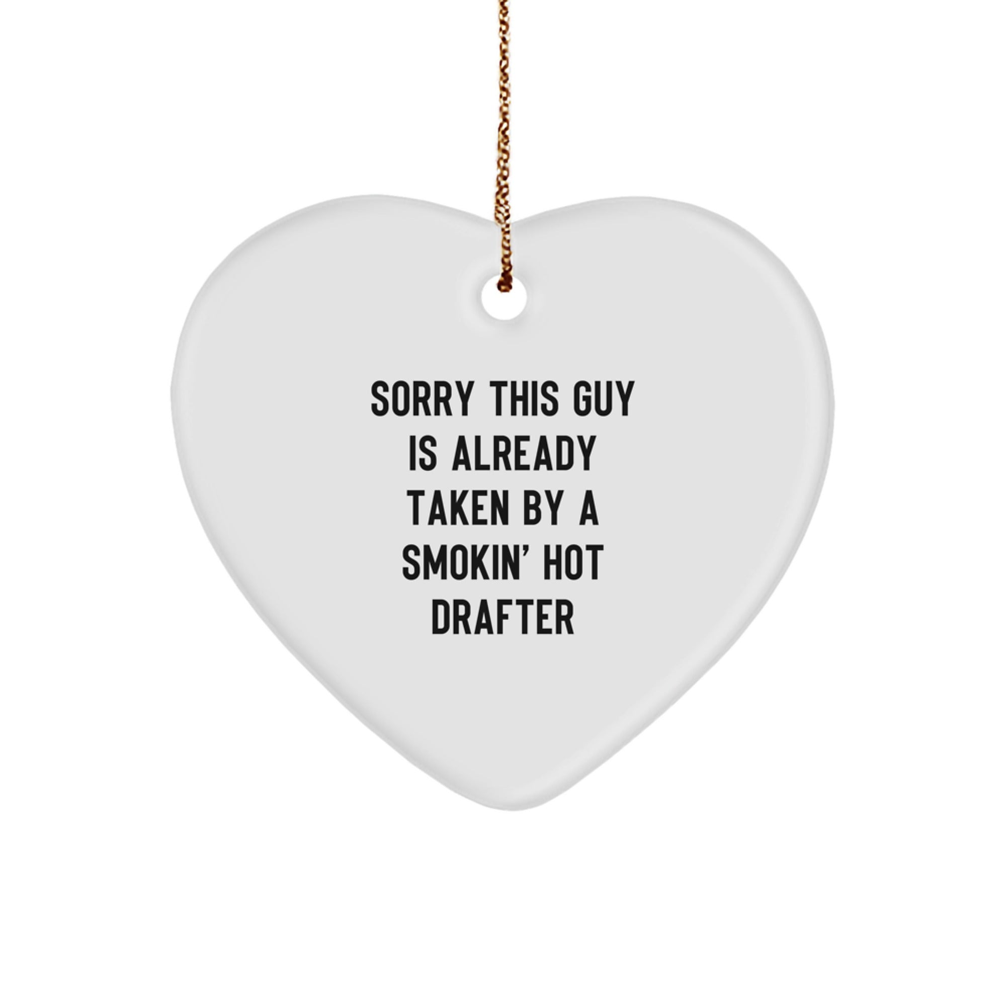 Funny Drafter Heart Ornament Gifts from Men to Friends and Family for Christmas Unique Presents - Image 1