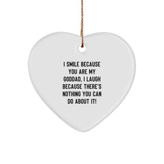 Funny Goddad Heart Ornament Gifts from Men, Women, Friends to Goddads, Men for Christmas Unique Gifts - Image 1