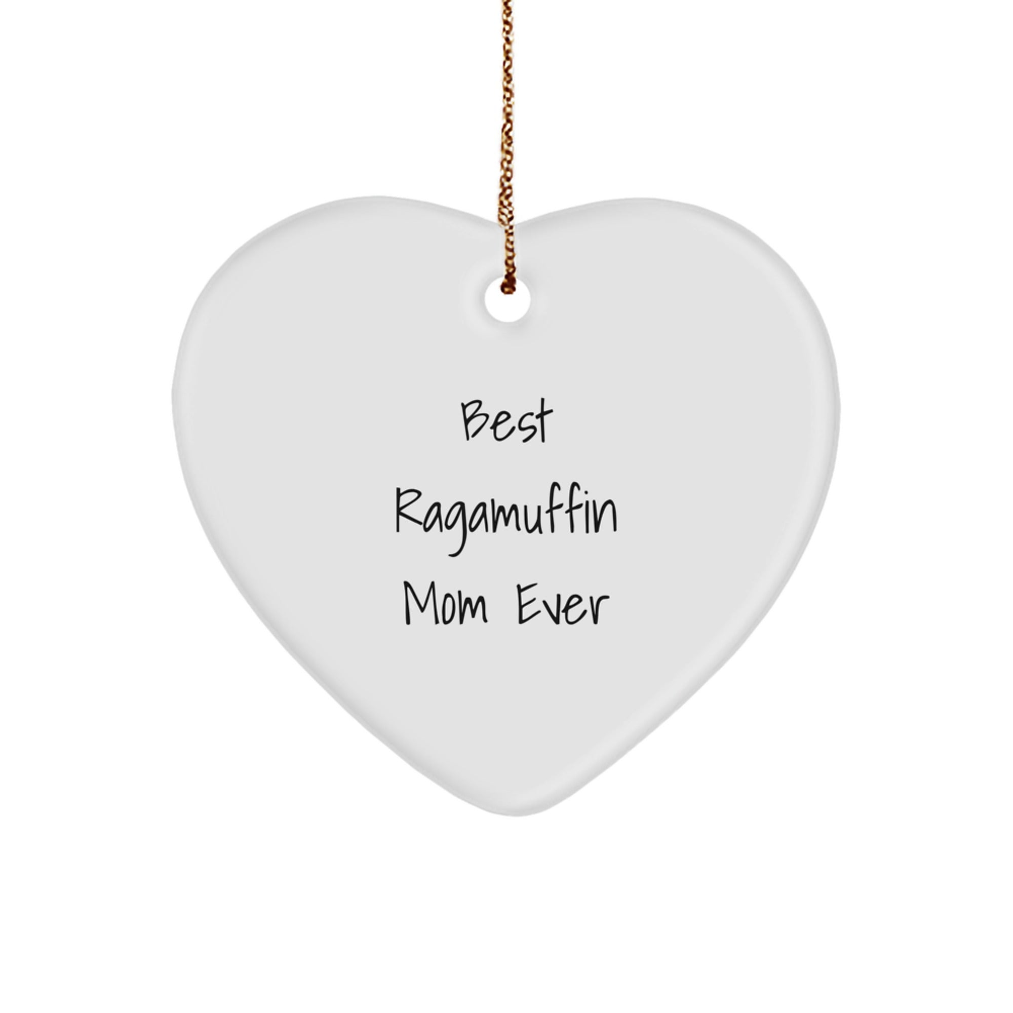 'Funny' Ragamuffin Cat Gifts - Best Mom Ever Heart Ornament, Heart-Shaped, White, 2.75" Tall, Perfect for Christmas Unique Gifts from Mom to Ragamuffin Cat Lovers - Image 1