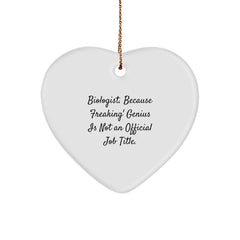 Funny Biologist Gifts from Men, Unique Heart Ornament for Biologist Women, Christmas Unique Gifts - Image 1