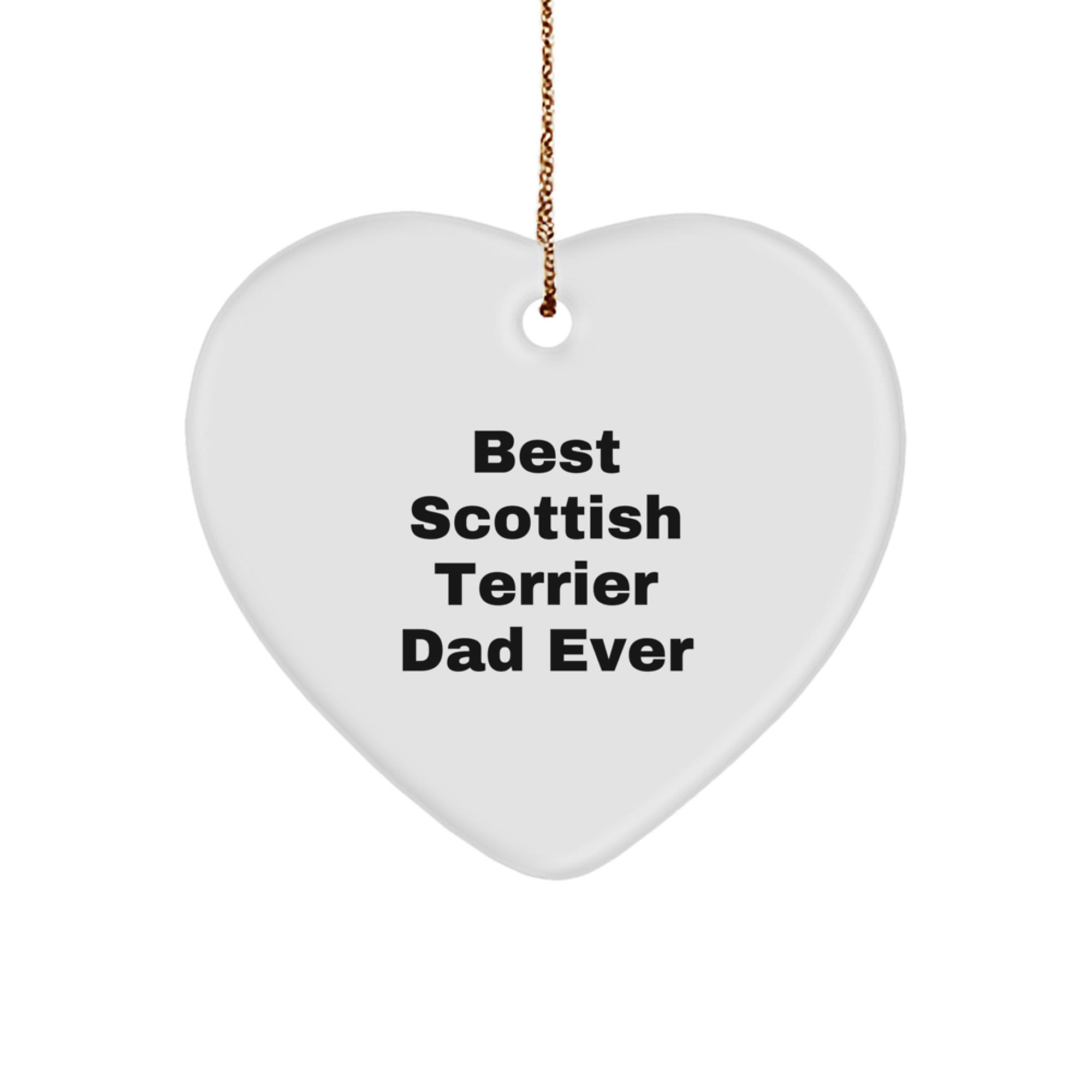 Scottish Terrier Dog Gifts - Heart Ornament, 'Best Scottish Terrier Dad Ever', Unique Christmas Unique Gifts for Men, Women, Friends, Family - Image 1