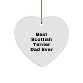 Scottish Terrier Dog Gifts - Heart Ornament, 'Best Scottish Terrier Dad Ever', Unique Christmas Unique Gifts for Men, Women, Friends, Family - Image 1