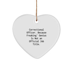 Funny Correctional Officer Gifts from Friends, Heart Ornament for Correctional Officer Men, Unique Christmas Unique Gifts for Correctional Officer - Image 1