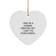 Funny Funeral Director Heart Ornament Gifts from Family, Friends to Funeral Director Men, Women, Christmas Unique Decorations - Image 1