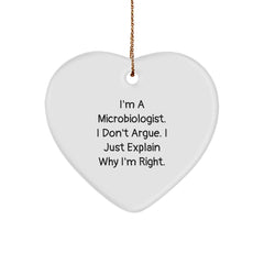Funny Microbiologist Gifts from Friends - Heart Ornament with Sassy Lab Quote, Perfect for Lab Techs on Christmas - Image 1