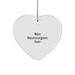 Funny Neurosurgeon Gifts from Friends for Best Neurosurgeon Ever Heart Ornament, Christmas Unique Present - Image 1
