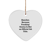 Gifts from Ranchers, Heart Ornament for Ranchers, Funny Rancher Christmas Unique Gifts - Image 1