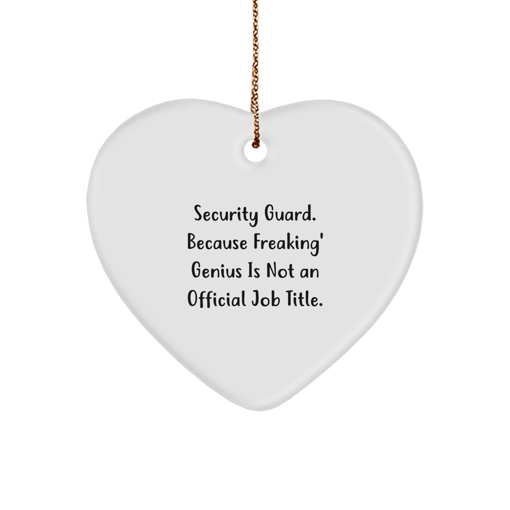Funny Security Guard Gifts, Heart Ornament for Christmas Unique Presents from Friends, Coworkers, Family - Image 1