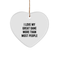 Funny Great Dane Dog Heart Ornament Gifts from Friends and Family for Men Women Christmas Unique Presents - Image 1