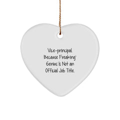 Funny Vice-Principal Gifts from Men, Heart Ornament for Vice-Principal, Christmas Unique Gifts - Image 1
