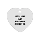 Gifts from Family to Nanny - My Dear Nanny, Heart Ornament, Inspirational Quote, Christmas Unique Gifts - Image 1