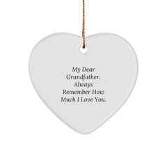 Funny Grandfather Heart Ornament Gifts from Men to Grandfather at Christmas Unique Gifts - Image 1