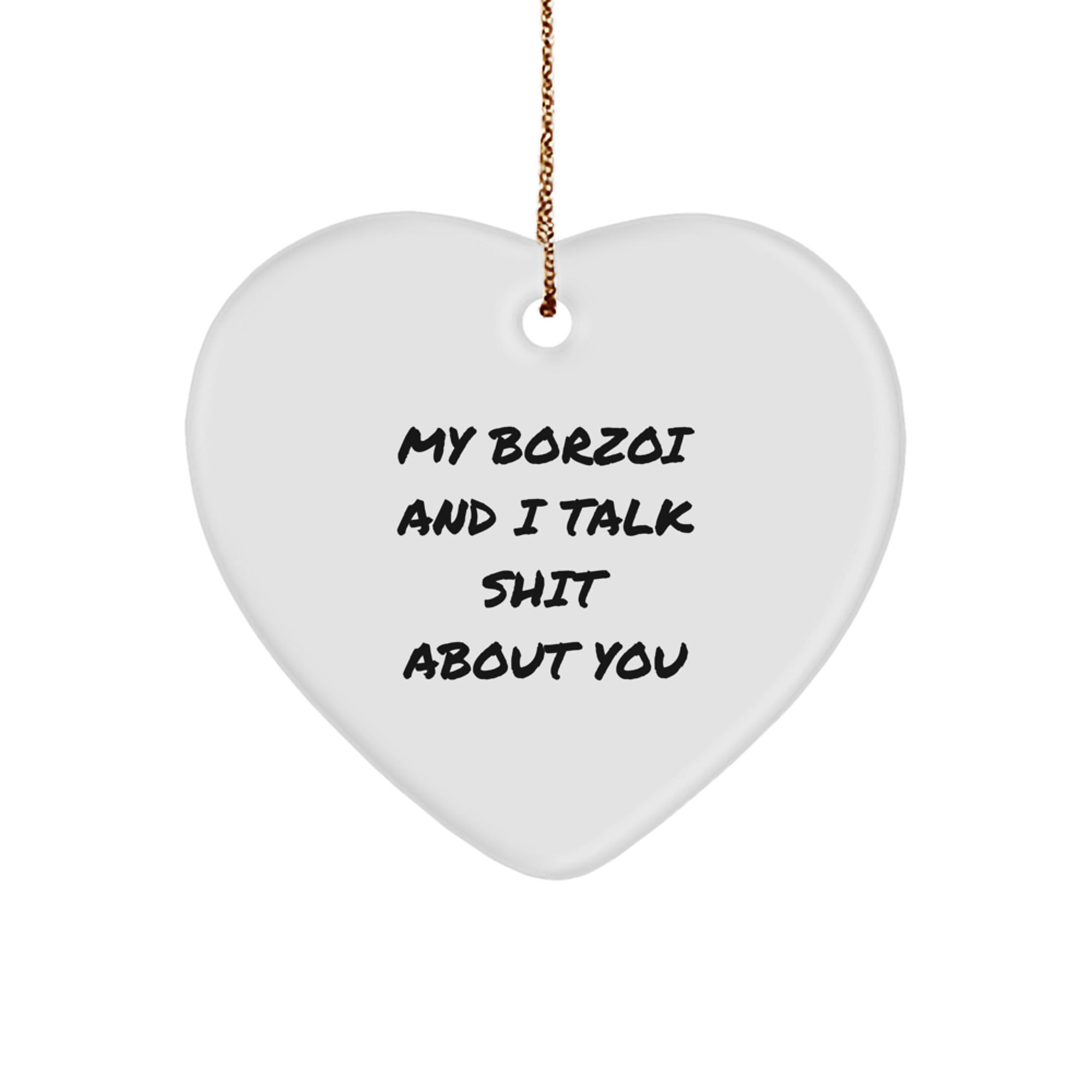 Borzoi Dog Gifts for Men Funny Heart Ornament from Family - Image 1