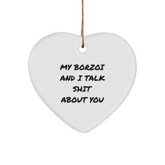 Borzoi Dog Gifts for Men Funny Heart Ornament from Family - Image 1
