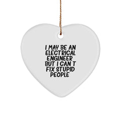 Funny Electrical Engineer Heart Ornament Gifts from Friends, Unique Christmas Unique Gifts for Electrical Engineer Men - Image 1