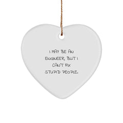 Funny Engineer Heart Ornament Gifts from Men for Friends and Family Members, Christmas Unique Decorations for Engineer's Office - Image 1