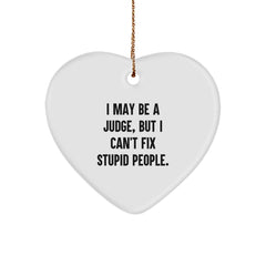 Funny Judge Heart Ornament, Gifts from Men to Women, Judge Christmas Unique Gifts, Heart Shaped - Image 1