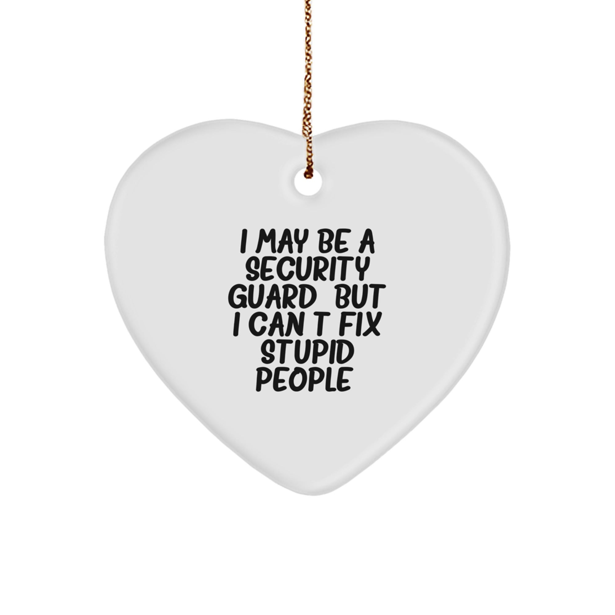 Funny Security Guard Heart Ornament Gifts from Men to Friends for Christmas, Security Guard Humor, Funny Christmas Unique Gifts for Him, Men's Security Guard Heart Ornament - Image 1