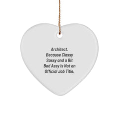 Architect Heart Ornament Funny Gifts from Friends to Architect Men - Image 1