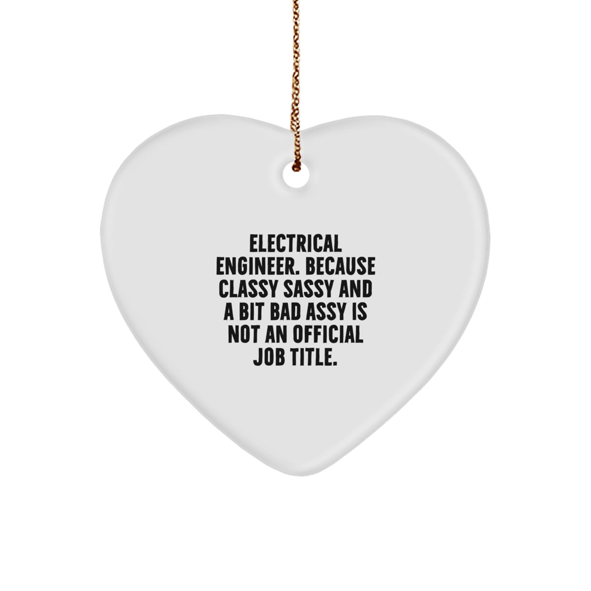 Electrical Engineer Heart Ornament, Funny Quote Gift for Him, Women, or Friends, Christmas Unique - Image 1