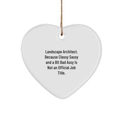 Funny Landscape Architect Gifts from Friends - Heart Ornament for Christmas Unique Gifts for Men Women - Image 1